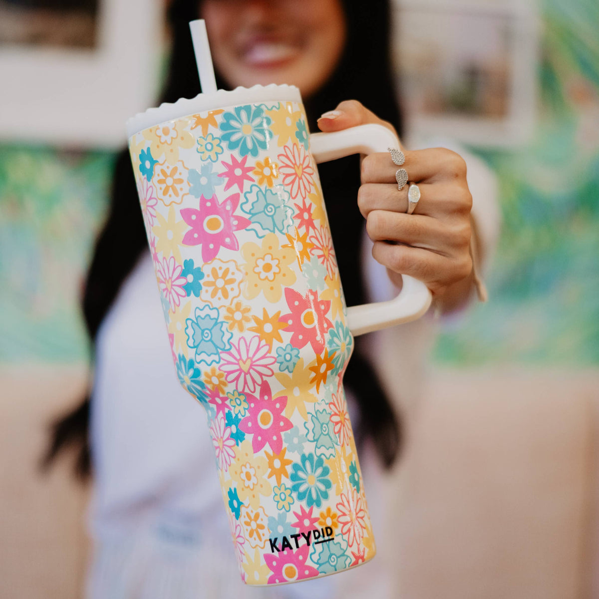 Spring Flowers Stainless Steel Tumbler Graduation Gift