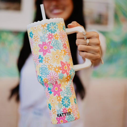 Spring Flowers Stainless Steel Tumbler Graduation Gift