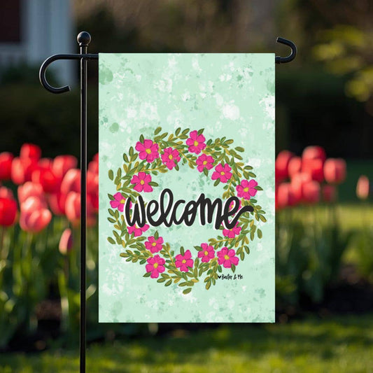 Pink Petal Welcome Garden Flag