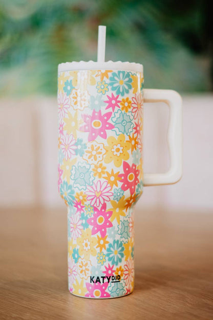Spring Flowers Stainless Steel Tumbler Graduation Gift