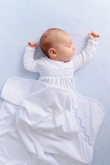 The Beaufort and Bonnet Smocked blue gown