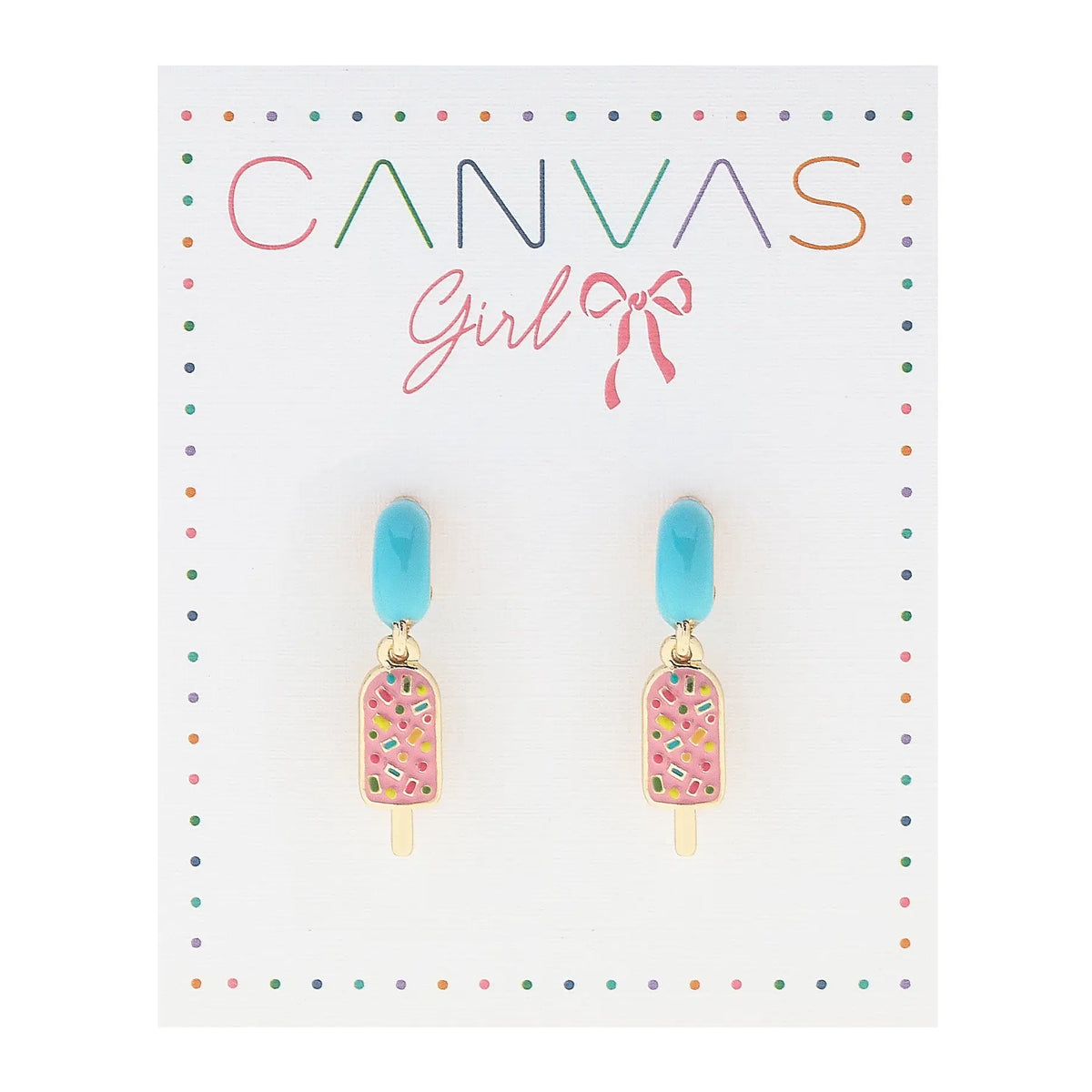 Mini Huggie Hoop Earrings - Aqua Popsicle