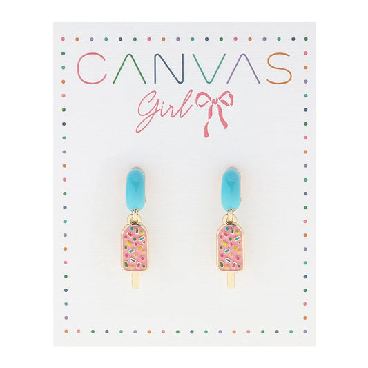 Mini Huggie Hoop Earrings - Aqua Popsicle